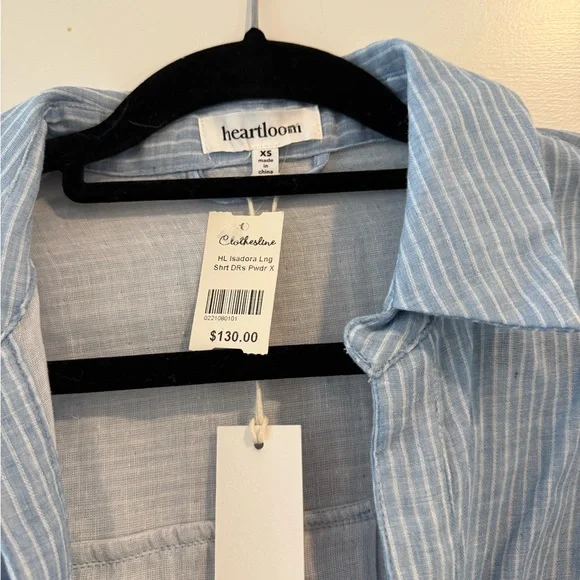 Heartloom Blue Long Sleeve Cuffed Collar Shirt Dress - Picture 3 of 5